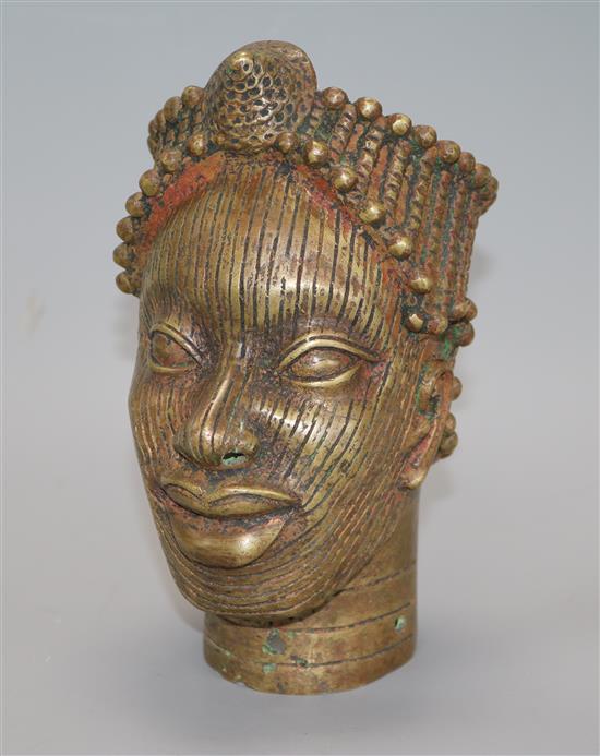 A Benin tribal metal head height 20cm